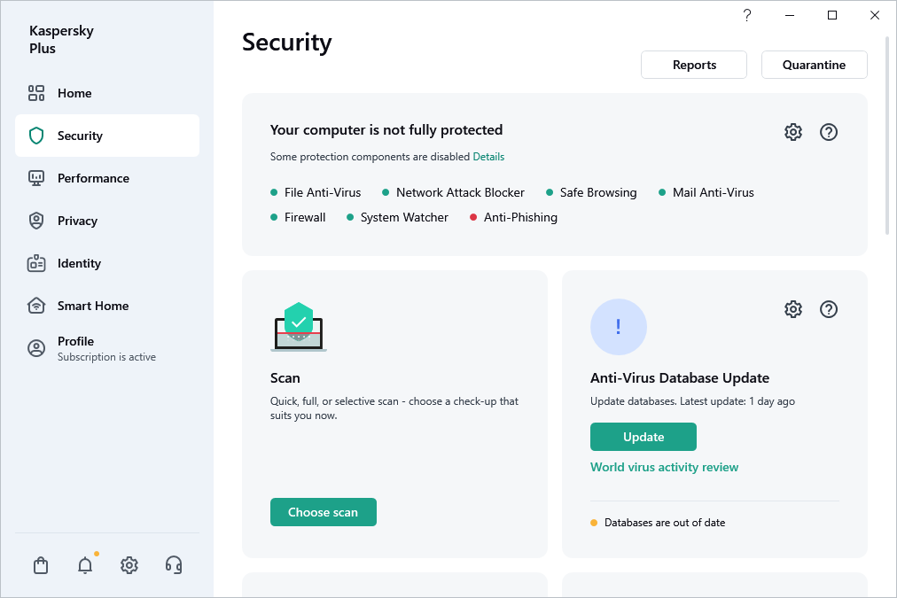 Vírusadatbázis-frissítés