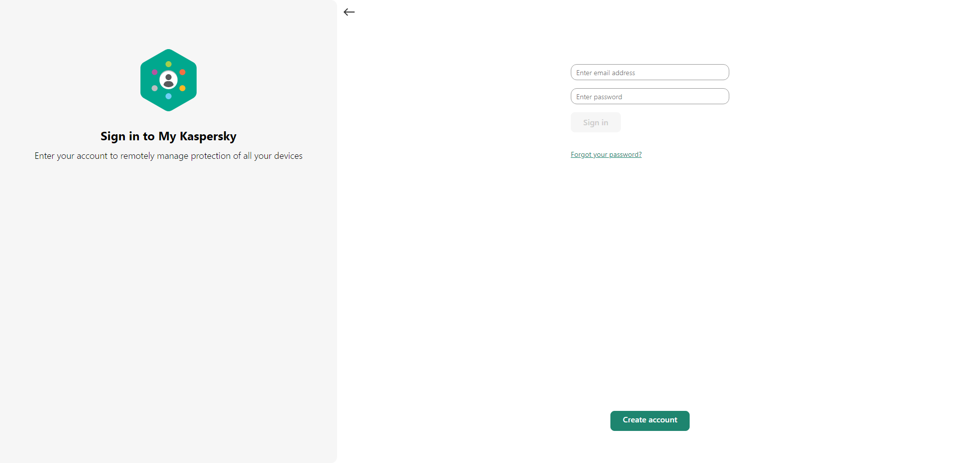 A fiókba való bejelentkezés telepítőlemezről ablaka