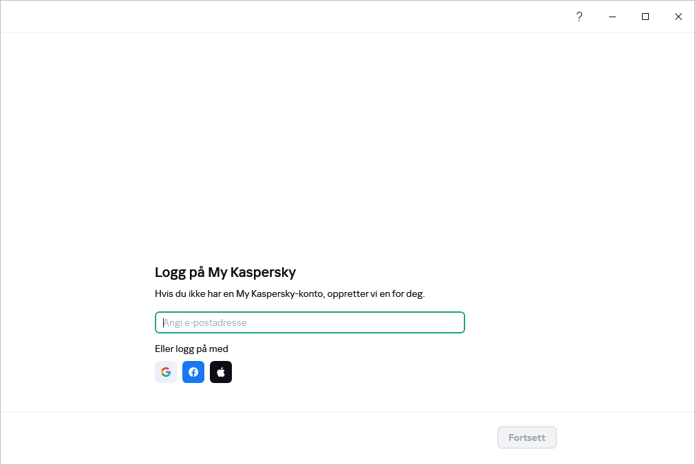 Trinn der du kan logge på My Kaspersky for å gjenopprette abonnementet ditt